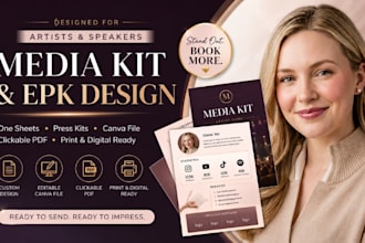 design media kit, artist press kit epk speaker one sheet for musician and brand
