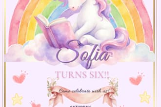 design a personalized digital birthday invitation for kids