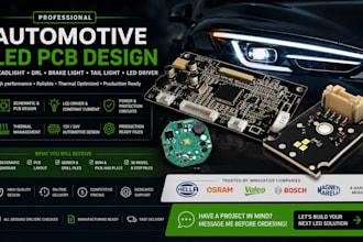 design automotive led pcb, headlight, drl, brake light and led driver circuits