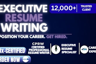 write executive resume, CV, cover letter and linkedin for CEO director roles