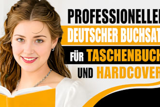 erstelle professionellen deutschen buchsatz für taschenbuch und hardcover
