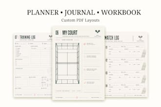 design a custom digital planner or daily journal for etsy