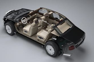 create realistic 3d  car model, vehicle design and automotive model