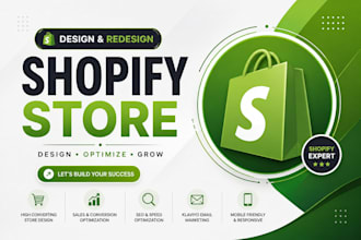 create shopify store design, build shopify website or shopify dropshipping store