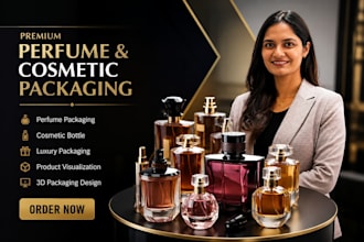 create realistic 3d perfume bottle cosmetic packaging cad and product rendering