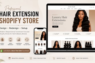 shopify hair extension website salon website hair wig extension shopify store