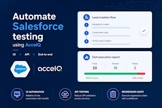 build and support accelq automation for salesforce, web and API