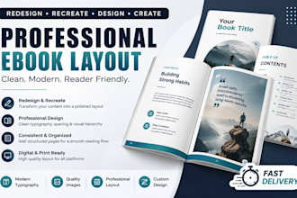 redesign recreate design and create a professional ebook layout