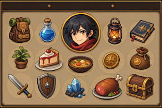 create 8 bit pixel art design ,icons ,object, logo, pets, or any characters