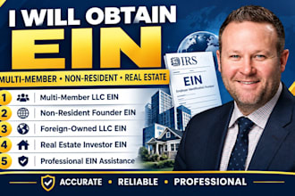 obtain ein for multi member business non resident founder, real estate investor
