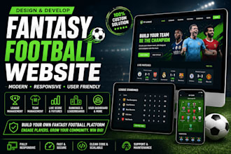 design and develop a professional fantasy football website