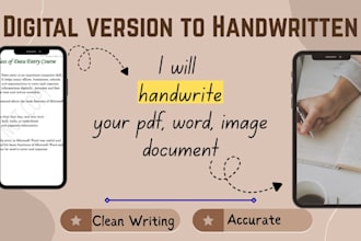 handwrite notes, letters, assignments