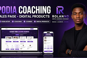 design podia website for coaches, online courses and digital products
