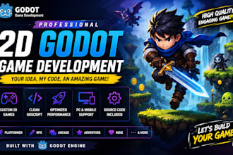 develop a custom 2d godot game with professional game development