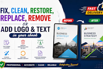 fix clean restore replace remove or add logo and text in your ebook