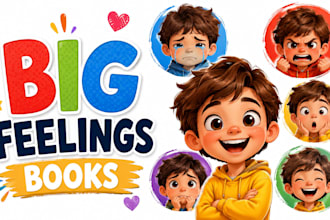 illustrate big feelings childrens books with expressive emotional characters