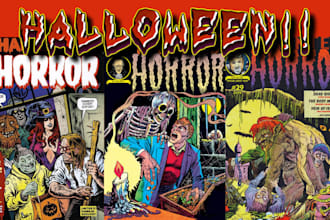 horror movie poster horror book cover comic illustration dark art halloween