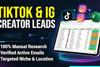 manually research tiktok and instagram creator leads