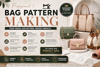 create digital handbag backpack totes bag sewing pattern design and techpack pdf