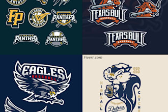 design sports logo for baseball, football, basketball, mascot
