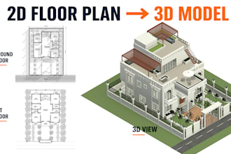 convert your 2d floor plan into a clean and accurate 3d model