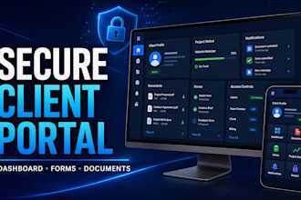 build a secure client portal with dashboard, login and database