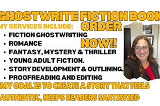 ghostwrite fiction book as ghostwriter, ebook ghostwriter,