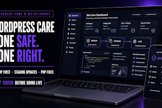do monthly wordpress maintenance, updates, backups and custom php fixes