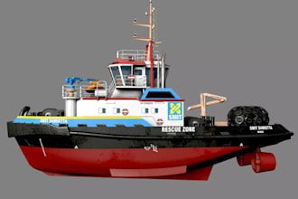 image to3d tugboat ship design,offshore yacht,pontoons boat render,lowpoly model