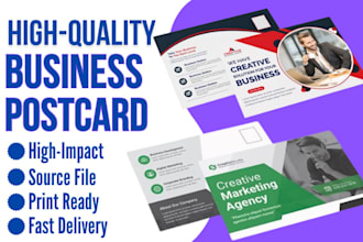 design a professional business postcard for marketing and promotion