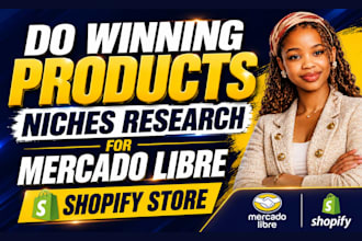 do winning products niches research for mercado libre shopify store SEO listing