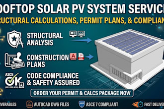 provide rooftop solar structural calculations and permit plans for pv systems