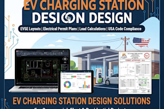 do ev charging station design, electrical permit plans and load calculations