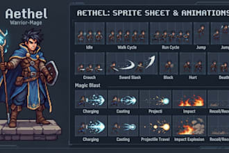design pixel art tileset sprite sheet 2d pixel art character animation assets
