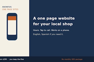 build a one page website for your local shop