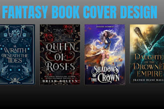 design fantasy book cover and dark romance book cover, ebook kdp cover design