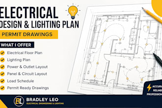 design electrical plans, lighting plans, and permit drawings