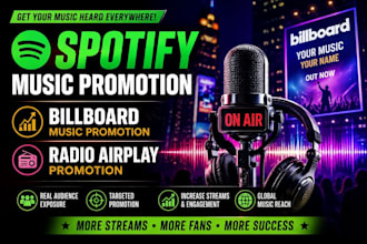 do spotify music promotion, billboard music promotion, radio airplay pr0motion