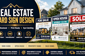 design professional real estate yard sign,open house sign and property banner