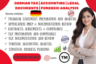 be your german tax advisor, lawyer for legal advise, legal document