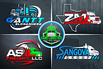 design custom trucking, transport, logistics, and dispatching logo