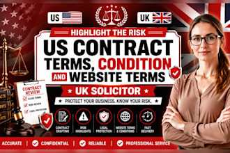 highlight the risk US contract terms, condition and website terms, UK solicitor