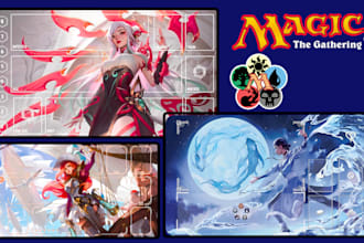 design custom playmat for tcg, mtg, pokemon, yugioh edh nsfw commander card game