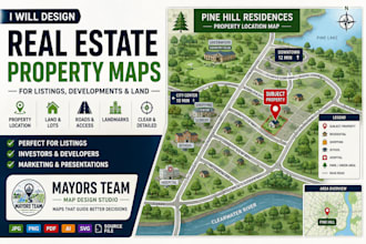 design real estate property maps for listings developments and land