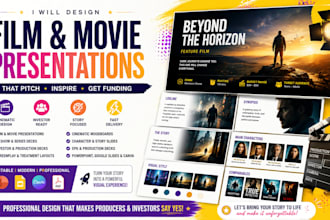 design presentation slides, film pitch deck, moodboard for movie, screenplay