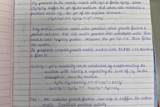 provide you a very neat and clean with beautiful hand written notes