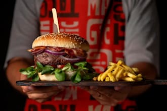 create eye catching burger and fast food promotional designs