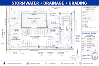 design stormwater drainage site grading utility and swppp plans professionally