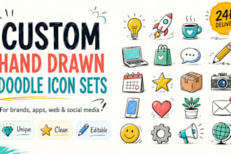 create custom hand drawn doodle icon sets