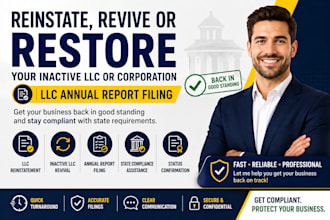reinstate, revive or restore your inactive llc or corporation, llc annual report